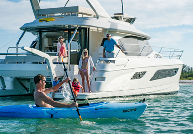 Family enjoying time on the water.