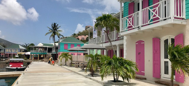 Colorful buildings at Soper's Hole, Tortola
