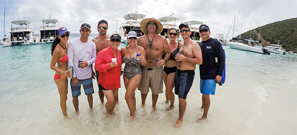 Friends on the shoreline