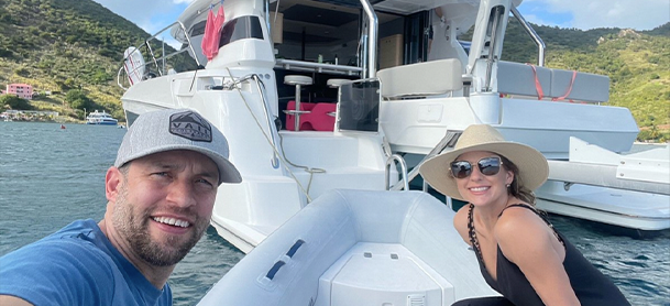 cole and his wife on their charter