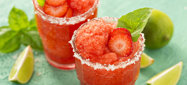 Strawberry and basil margaritas