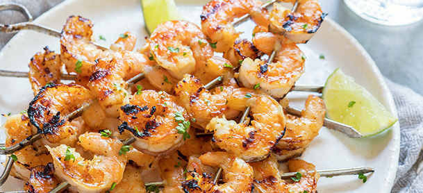 Garlic and herb shrimp skewers