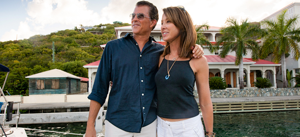 man and women on BVI docks