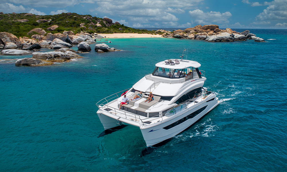 Jumping into the Water Part of Charter Yacht Vacations in the BVI