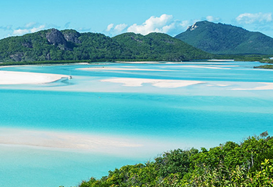 water with islands in background