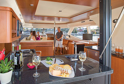 Appetizers on MarineMax Vacations charter boat