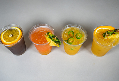 lineup of painkiller cocktails