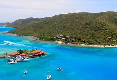 aerial view of the british virgin islands