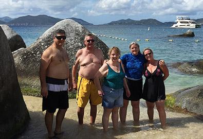 group of family on beach