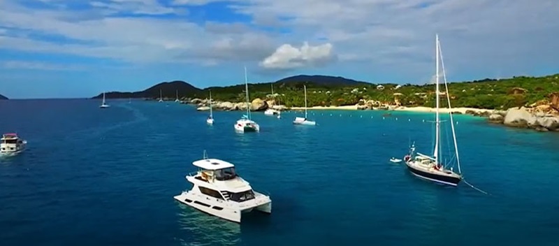 Yachts on the water in the British Virgin Islands