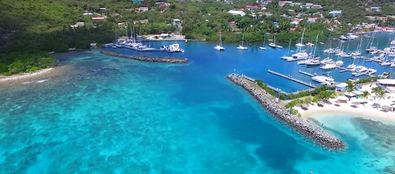 marina with clear blue water