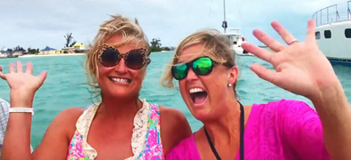 Two ladies enjoying the water in the BVI