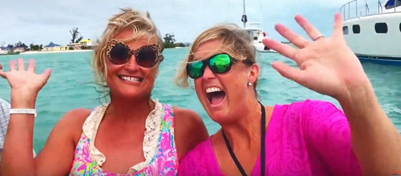 Two ladies enjoying the water in the BVI