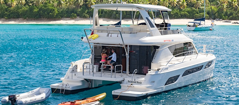 MarineMax Vacations Catamaran out on the water
