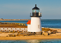 brant point lighthouse on nantucket island in massachusetts