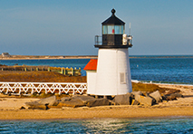 brant point lighthouse on nantucket island in massachusetts