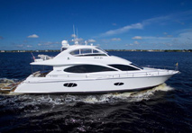 lazzara yacht cruising through water