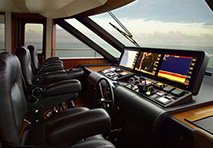 helm station of ocean alexander yacht