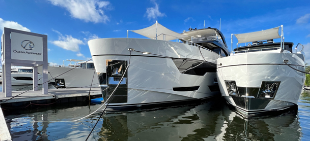 Ocean Alexander yachts on the water