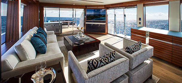 Yacht lounge area