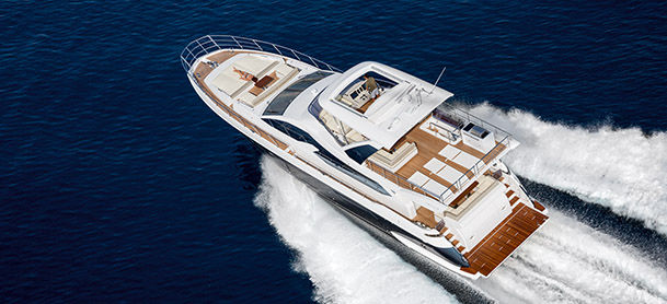 An Azimut 72 Flybridge in the water