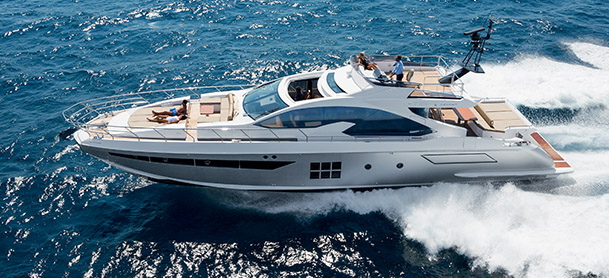 An Azimut 77S in the water