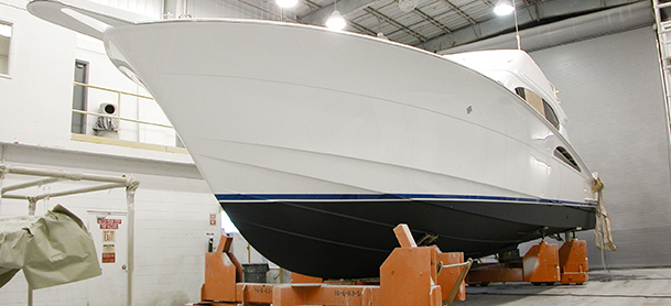 Yacht being built