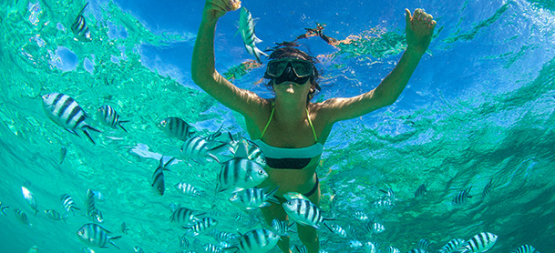 Woman snorkeling