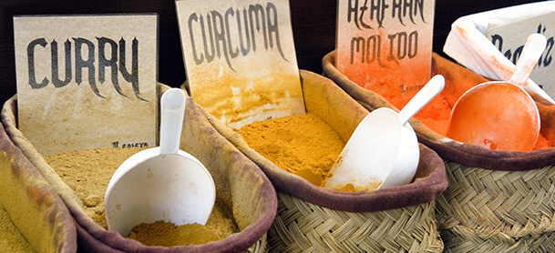 Various sacks of spices