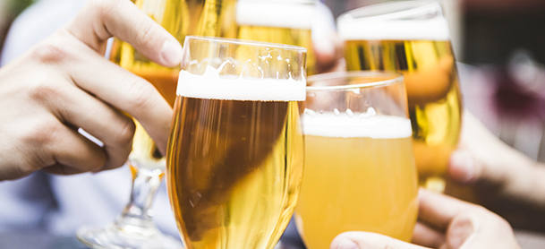 Glasses together for a toast