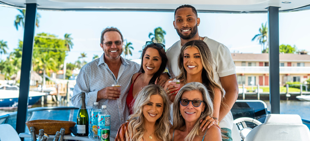 Group of people on Azimut 68 Fly