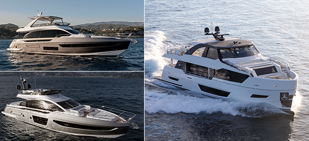 Three luxury yachts cruising on the water