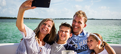 family taking a selfie