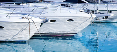 row of yacht bows