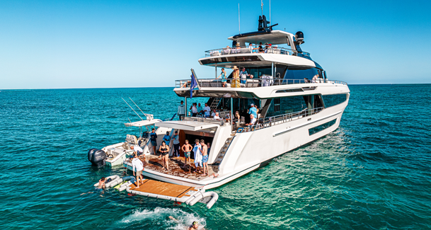 family on a yacht
