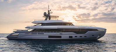 Azimut Grande Trideck in the water