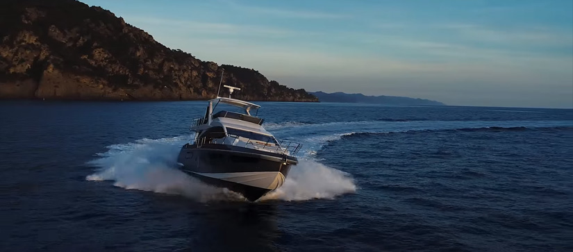 Azimut yacht cruising through sea