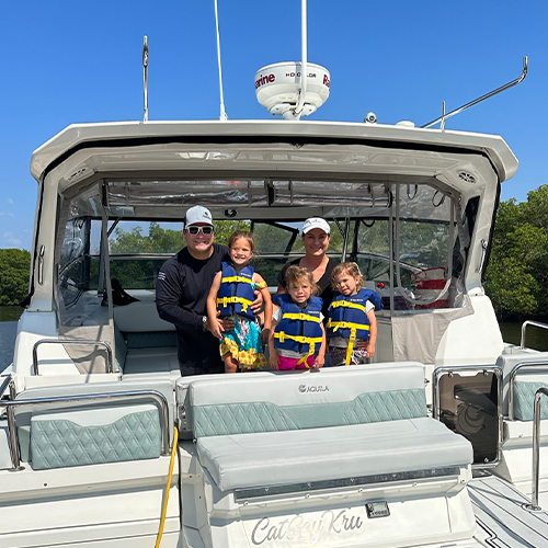 jacob coyle family on a boat