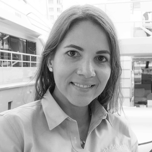 MarineMax Yachts Team Member in uniform in black and white