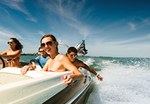 friends hanging out on a boat