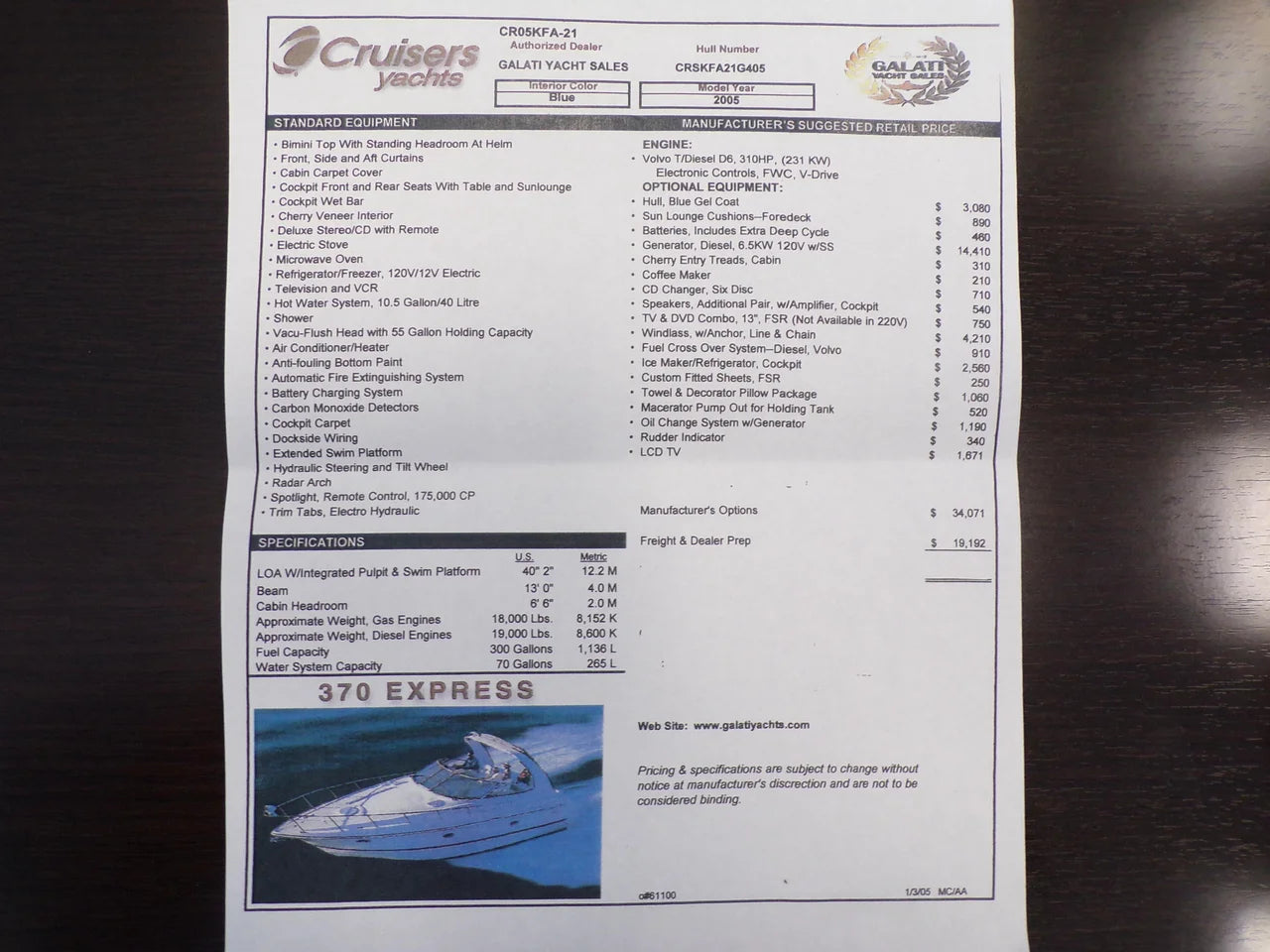 2005 Cruisers Yachts 370 EXPRESS 37.0 feet, Naples, FL #21