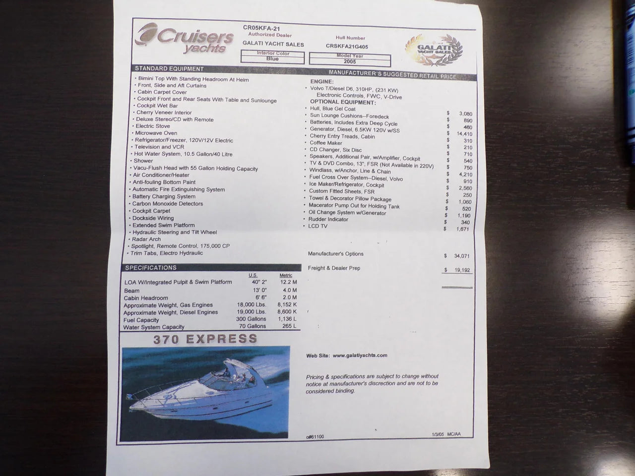2005 Cruisers Yachts 370 EXPRESS 37.0 feet, Naples, FL #71